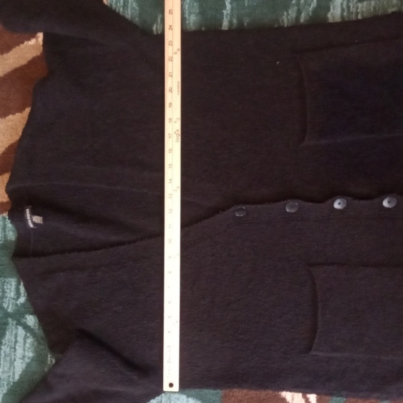 Eileen Fisher Shaggy Long Sleeve Button Cardigan Black Womens Xl - Picture 9 of 11